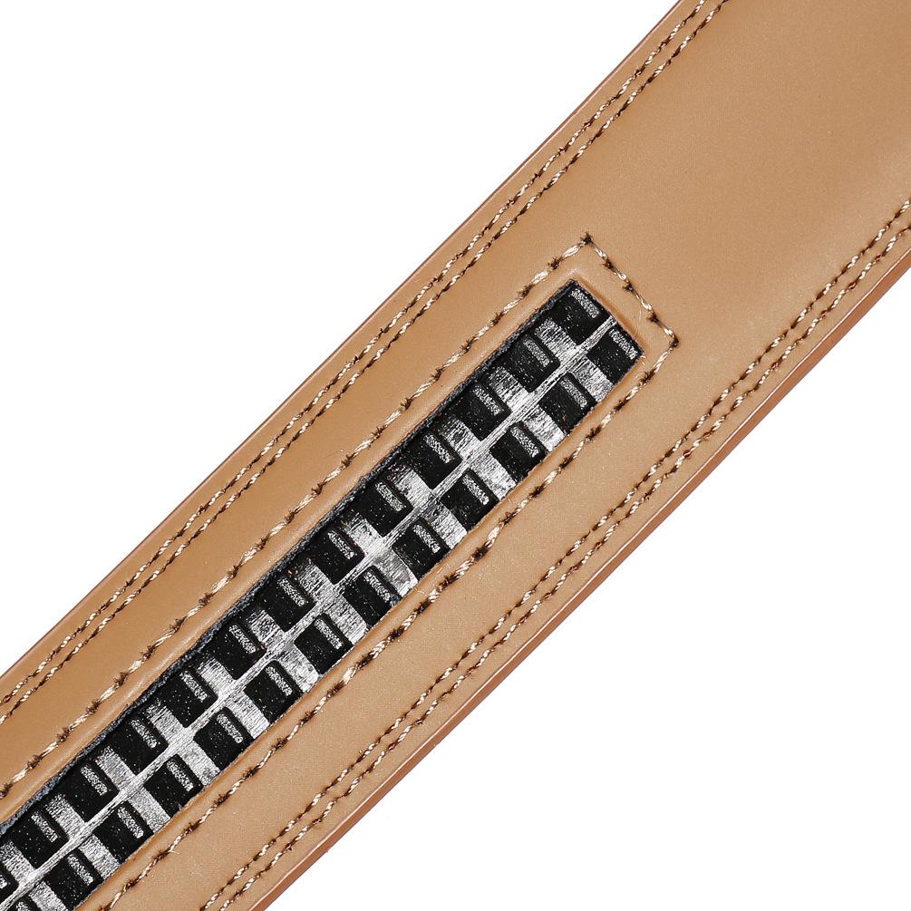 Casual Alloy Automatic Buckle Cowhide Belt, Reverse Pull Design