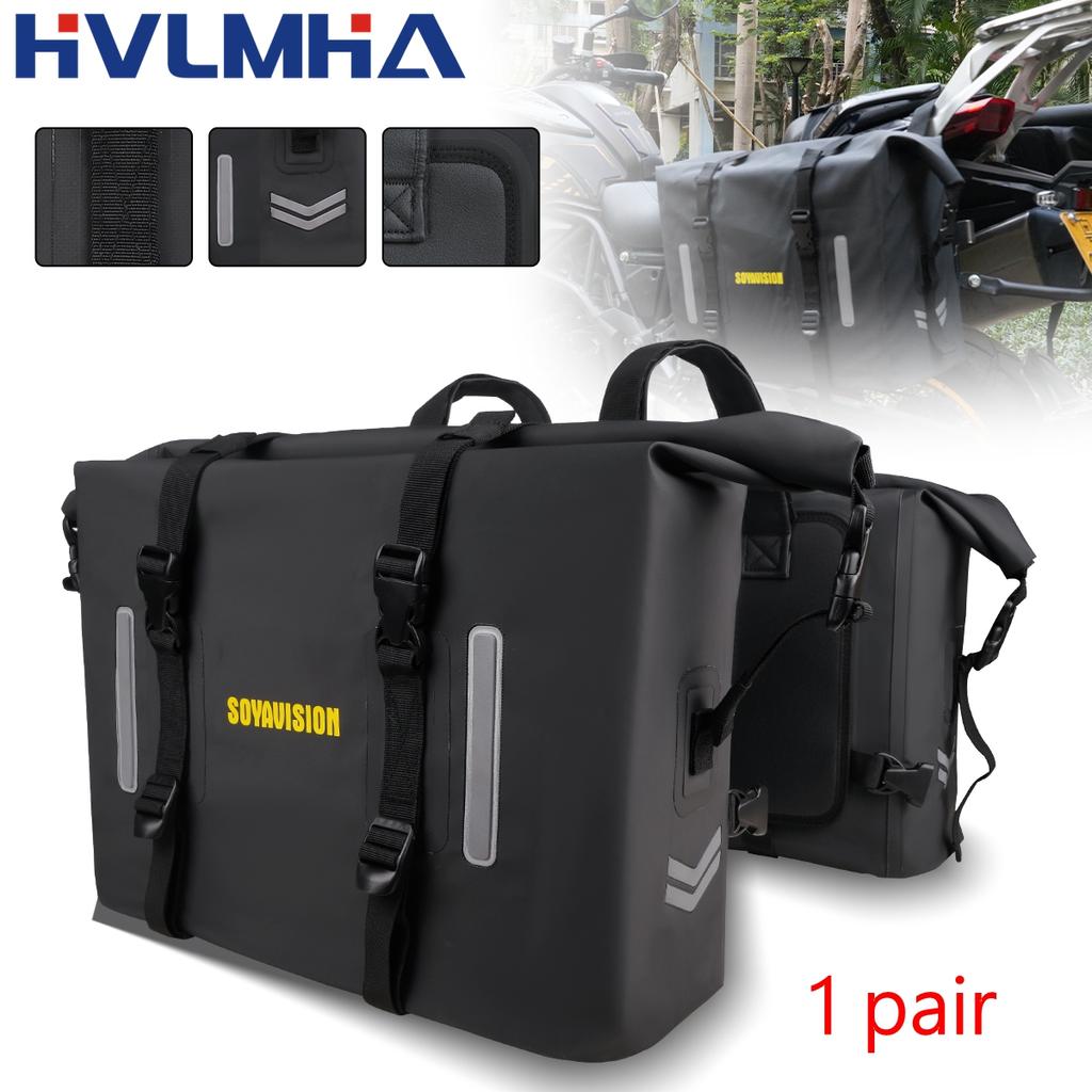 SOYAVISION Motorcycle Side Bag Fully Waterproof Inside 30L Universal Hook Saddle Bag With Removable Motorbike Luggage