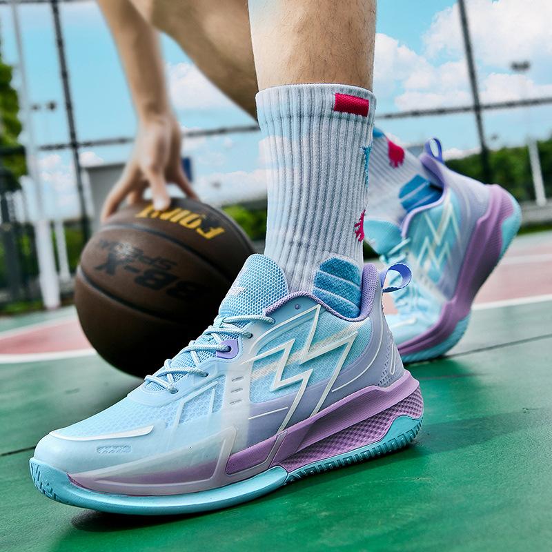 Basketball shoes couple's shock-resistant wear-resistant non-slip breathable actual men's shoes spring and autumn teenagers low-top sports shoes men