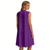 Vestido Casual de Verano para Mujer sin Mangas, Cuello en V, Tirantes de Corbata, Corte Holgado, Línea A, Diseño Sencillo de Color Sólido, Tejido Ligero