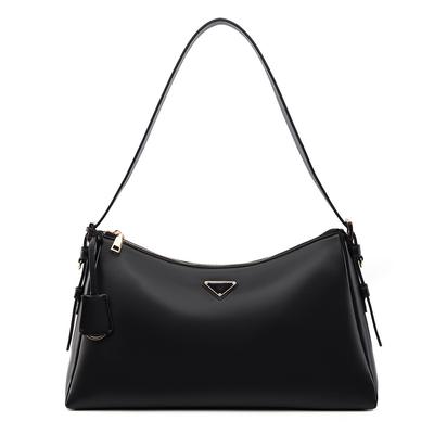 2025 Spring New Simple Fashion Women's Shoulder Bags High-end PU Leather Ladies Underarm Bag Classic Black Solid Color Tote Bags for Girl Friend Gifts