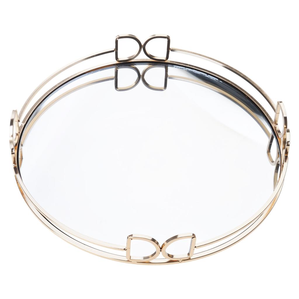 Elegantní zlatý zrcadlový podnos na vystavení Přenosný pro organizování doplňků a vylepšení domácí dekorace Estetické použití