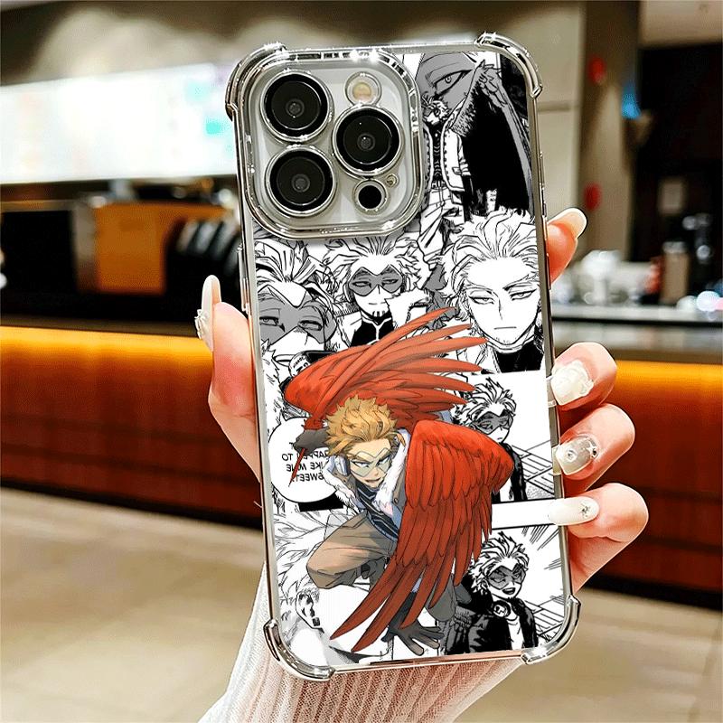 

MHA My Hero Hawks Soft Phone Case For iPhone 15 16 17 Air 14 Pro Max 16E Plus 13 12 Mini Plating Anti-Fall Fundas iPhone 14 Pro