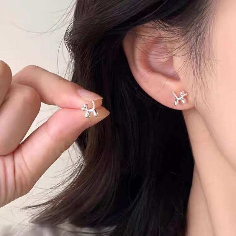 S925 sterling silver ear needles new temperament simple and small stud earrings women's earrings ear holes anti-blocking earrings jewelry