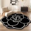 Rosa Blumen Wohnzimmer Dekoration Teppich Französischer Creme-Stil Teppiche für Schlafzimmer Große Fläche Unregelmäßig geformter Teppich Zuhause Rutschfeste Matte