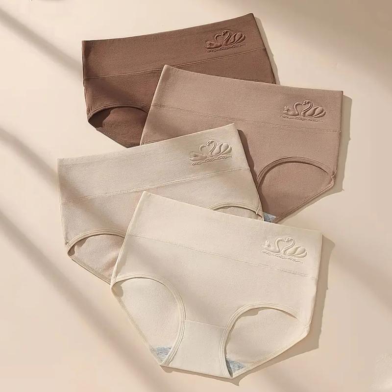 

4 шт. Женские трусики с высокой талией, формирующее тело нижнее белье, дышащие хлопковые трусы, большие размеры M-5XL, утягивающие женские трусики 5XL&4pcs разноцветный