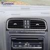 Sticker LHD RHD Car Center Console Outlet Real Soft Carbon Fiber For Volkswagen VW Polo MK5 6R 2010 2011 2012 2013 2014
