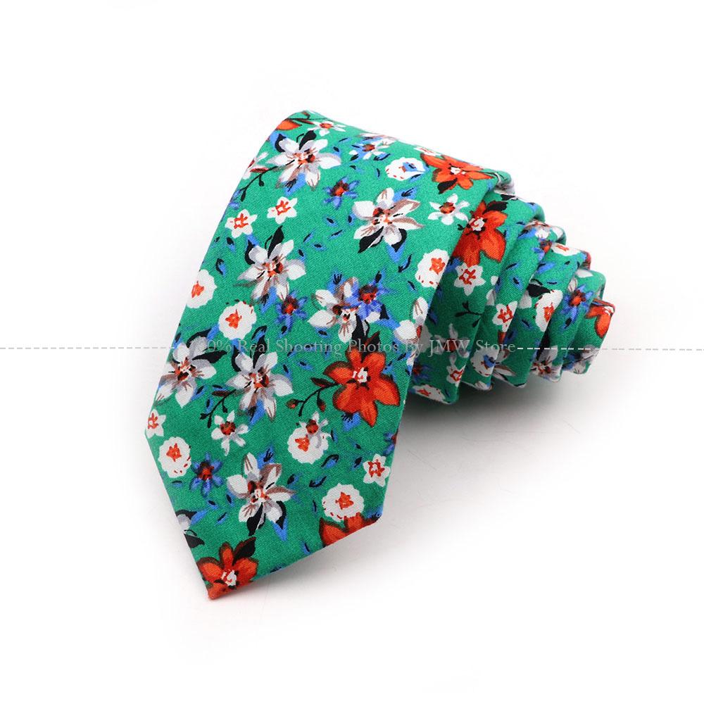 New Chic, Blumenkrawatte, 100 % Baumwollkrawatte, für Männer, helle Farbe, lässige schmale Krawatte, Hochzeitsfeier