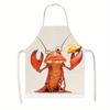 1pc, Funny Cartoon Lobster Holding Cheese Kitchen Apron Novelty Chef Cooking Bib For Seafood Lovers Linen Material Unisex