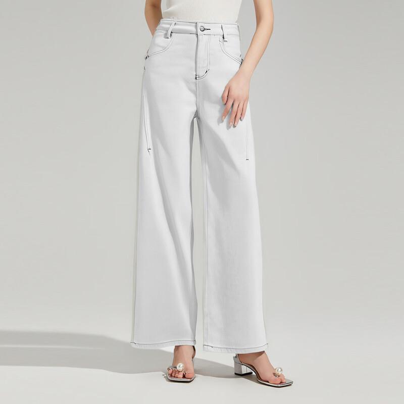 Women s Draped Wide-Leg Denim Jeans L