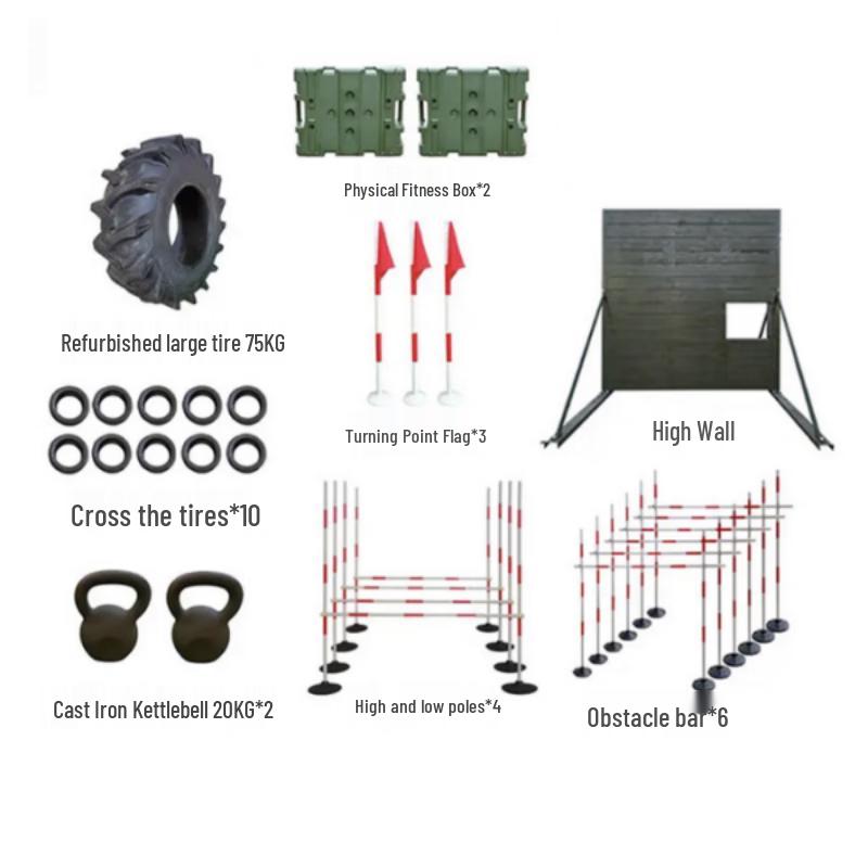 400m Obstacle Course Training Equipment Set