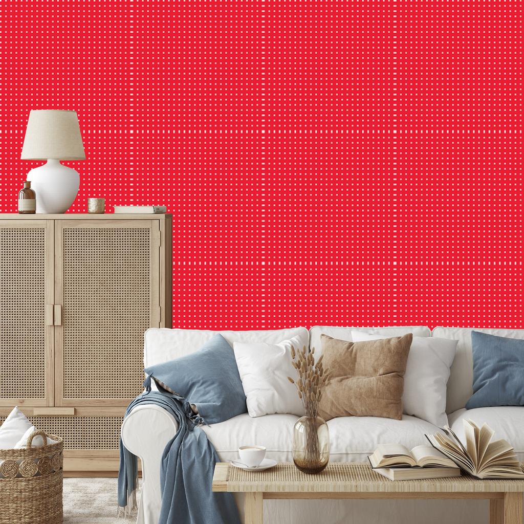 Dots wallpaper, red background, red center, 50x1000