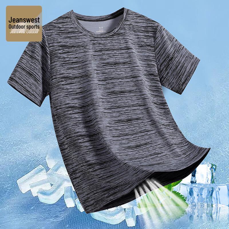 Jeanswest Men s Quick-Dry Round Neck Short-Sleeve T-Shirt M