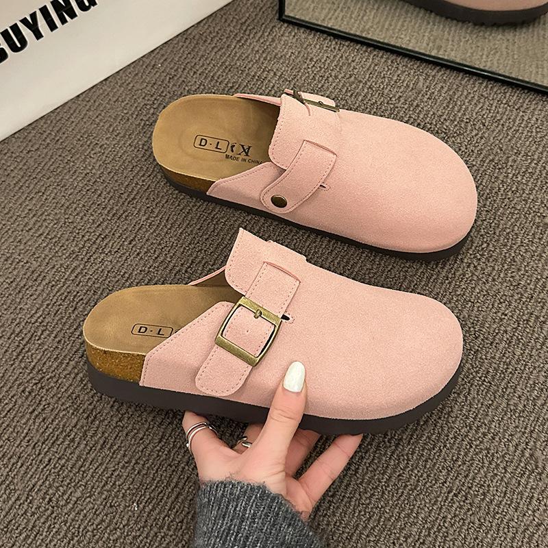 

Birken slippers women s 2025 autumn new popular pregnant women wear one pedal lazy shoes soft sole half drag Birken shoes 40