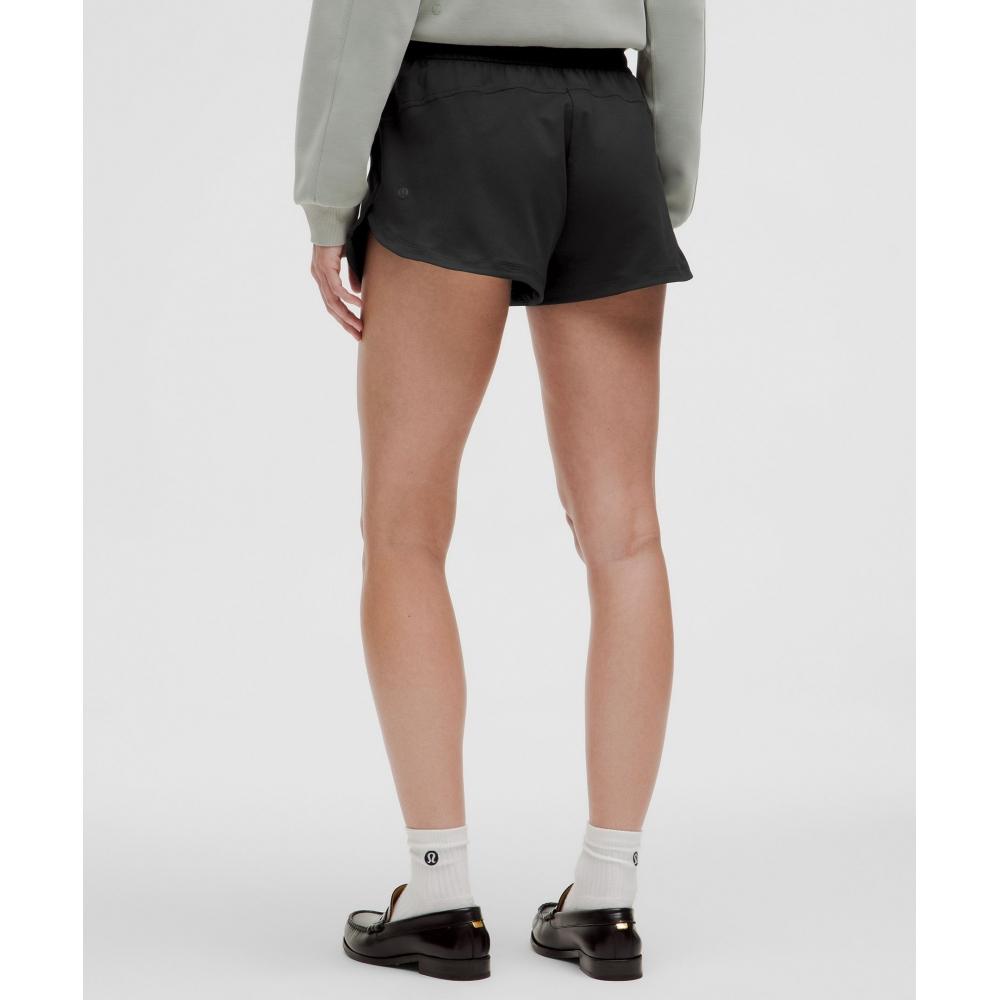 Lululemon Soft Jersey Mid Rise Curved Hem Short 3  Black