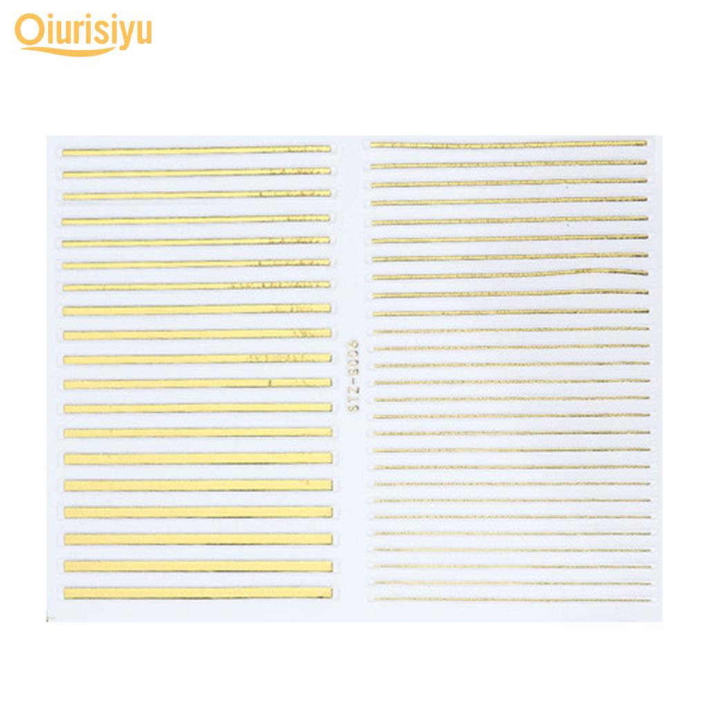 Gold Colour Geometry Shapes Nail Art Sticker