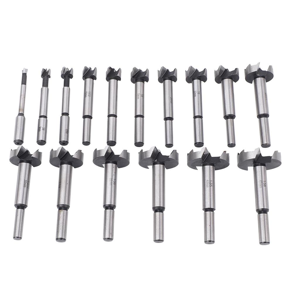 Forstner Drill Bit Set 10mm Round Shank Multi Teeth 141 58in HCS Woodworking Forstner Bits for