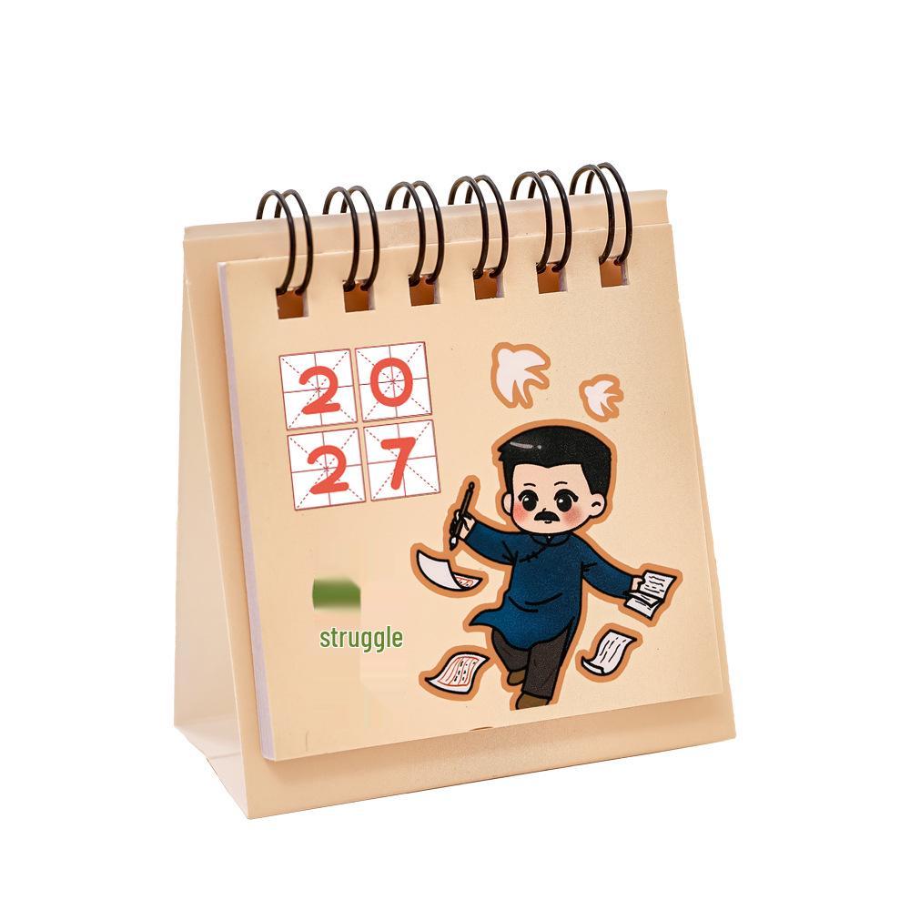 2027 Cute Mini Cartoon Celebrity Desk Calendar: Inspirational Desktop Ornament & Check-in Planner