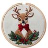 1set Christmas animal embroidery kit, suitable for beginners, includes English stitch instructions. DIY embroidery craft material kit.