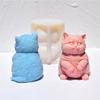 3D Fat Cat Aromatherapy Candle Silicone Mold Diy Kitten Plaster Artwork Animal Resin Cement Clay Mould Hand Soap Making Tool
