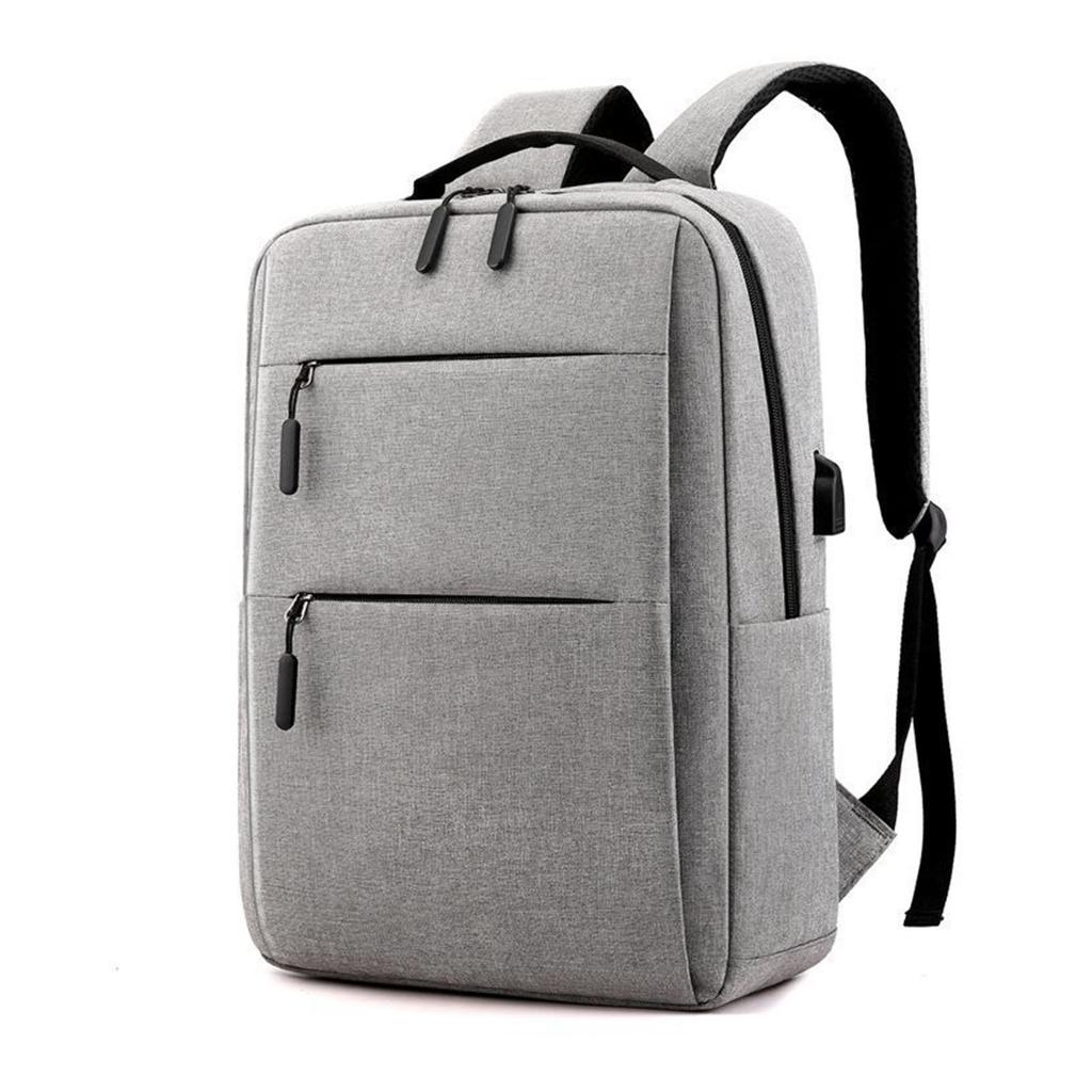 Mochila para Viagem para Homens e Mulheres Cinza Casual Grande Capacidade Mochila de Negócios com Porta de Carregamento USB Cinza Tamanho Único