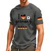 Men's German Soccer Printed T-Shirt - Breathable V-Neck Short Sleeve Top for Soccer Fans