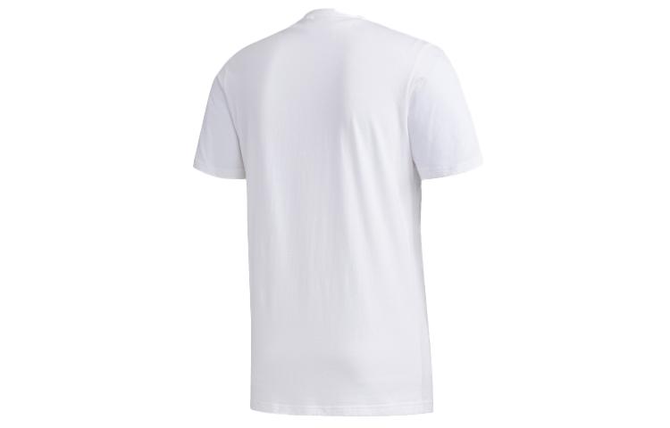 Adidas T Shirts Men's White Crew Neck Moderate Straight Fit FM6102