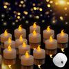 12/24 Stück LED Flackernde Teelichter Warmgelb/Weiß Batteriebetriebenes Teelicht für Hochzeitsjubiläum Weihnachtsdeko