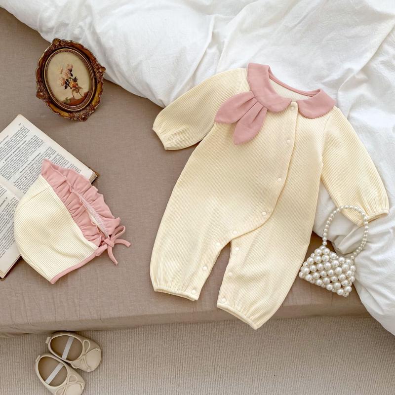 

Kayoudo Baby Girl Bunny Ear Lapel Romper 80CM