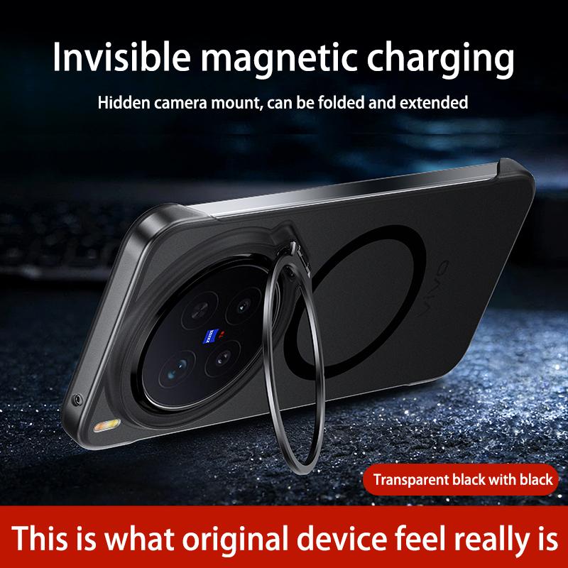 Electroplating Transparent for Magsafe Wireless Charging Phone Case for VIVO X300 X300Pro Frameless Lens Holder Protective Cover
