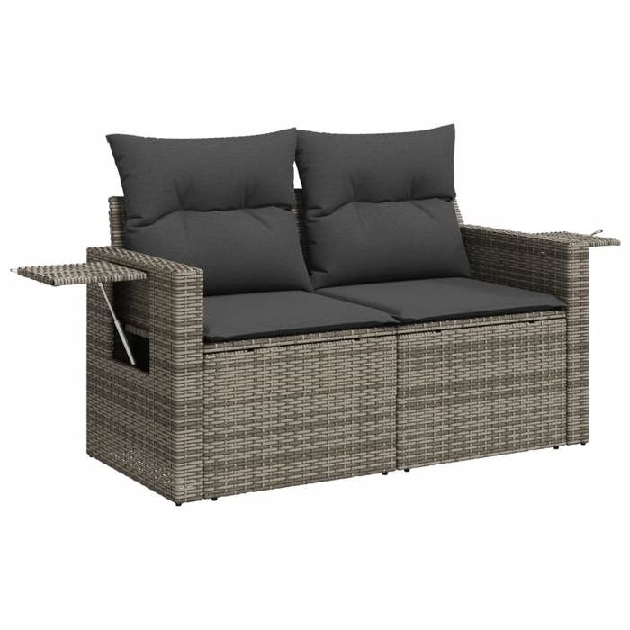 VidaXL Garden Lounge Set with Cushions 14 Pcs, Patio Sofas, Patio Furniture Set, Outdoor Furniture, Grey 3224842