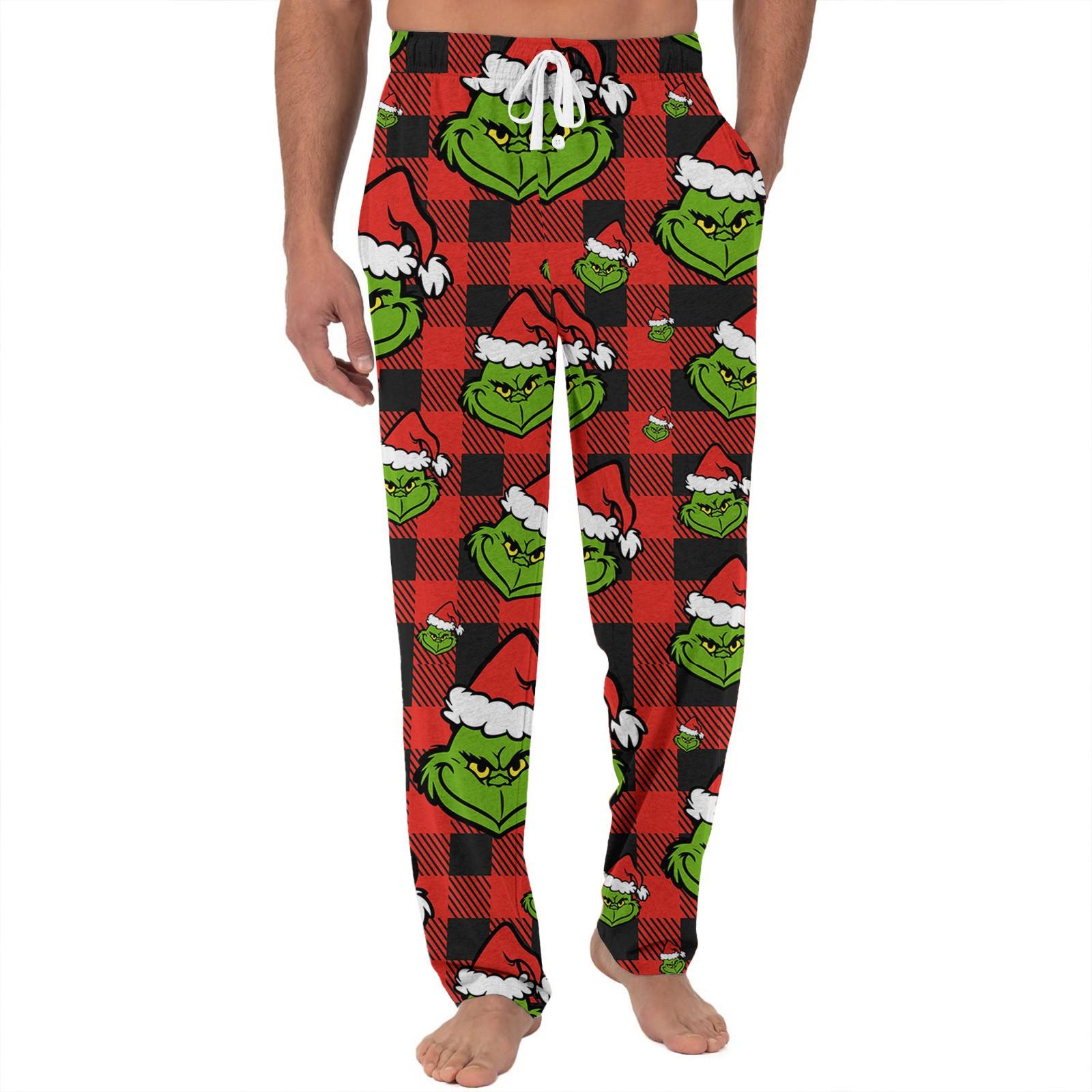 

Мужские трикотажные модные повседневные брюки с напечатанным карманом, пижамные брюки XL красный