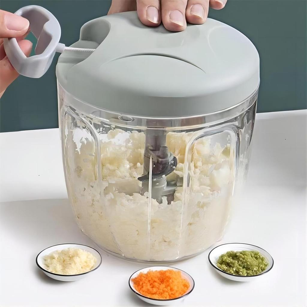 900ml Extra Large Manual Food Chopper Vegetable Chopper Garlic Chopper with 5 Sharp Blades Mincer for Cutting Onions Chili Ginger