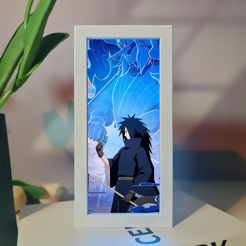 Naruto 19.8cm/7.8in 3D Anime Light Box Led Lamp Uchiha Cartoon Desktop Display Room Decoration Birthday Gift Party Supplies Toys