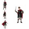 Festa de Fantasia de Halloween Roupa de Família Fantasia de Cavaleiro Soldado Adulto Masculino Cosplay Vestir-se, Personagens de Guerreiro Romano)