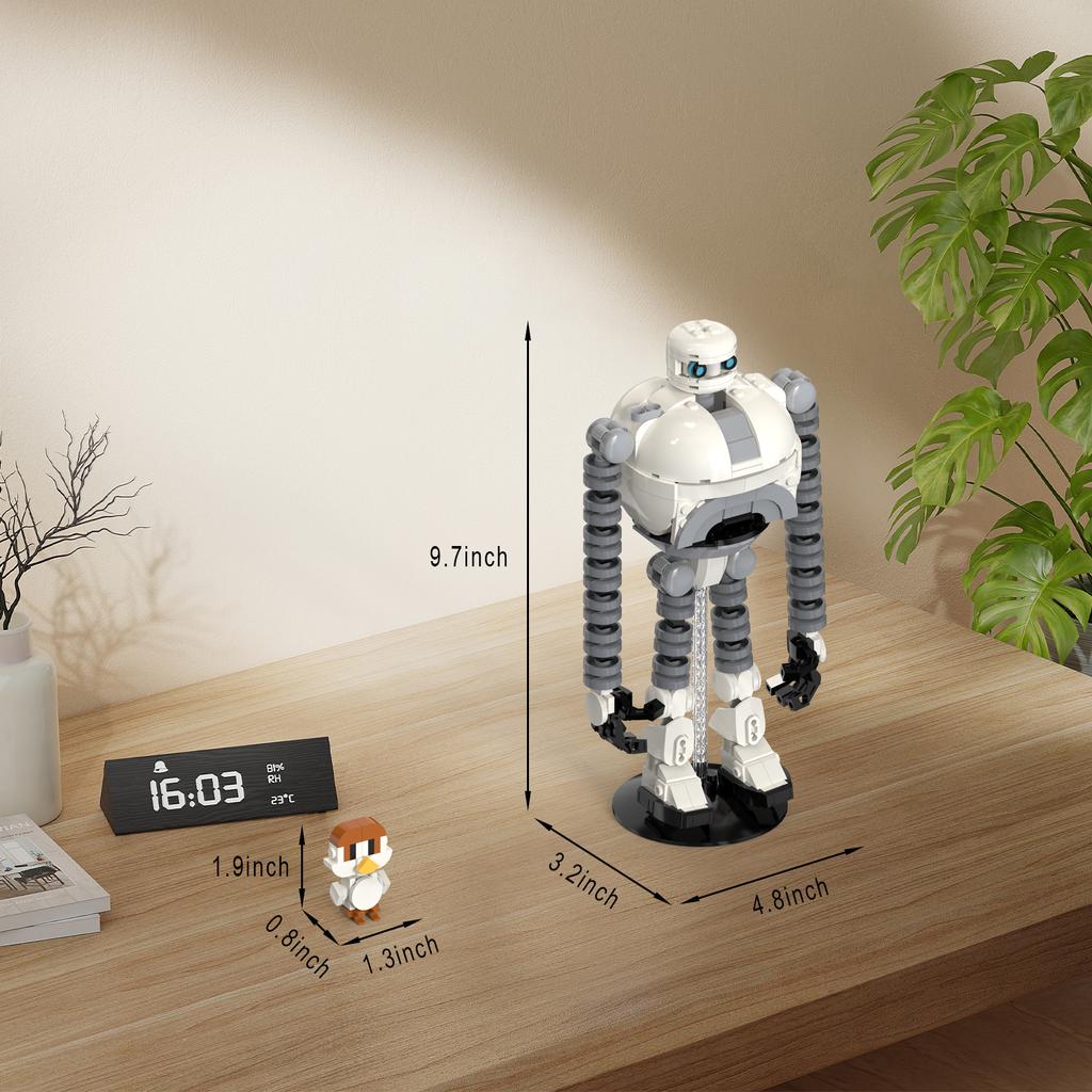 Wildnis Roz Roboter & Brightbill Actionfigur Bauset 2er-Set, Cartoon Niedliches Modell Bauspielzeug-Set für Filmfans, Kinder 6+