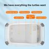 Turtle Tank Terrapins Feeding Box with Basking Platform Turtle Small Reptiles Breeding Tool with Bottom Drainage Plug