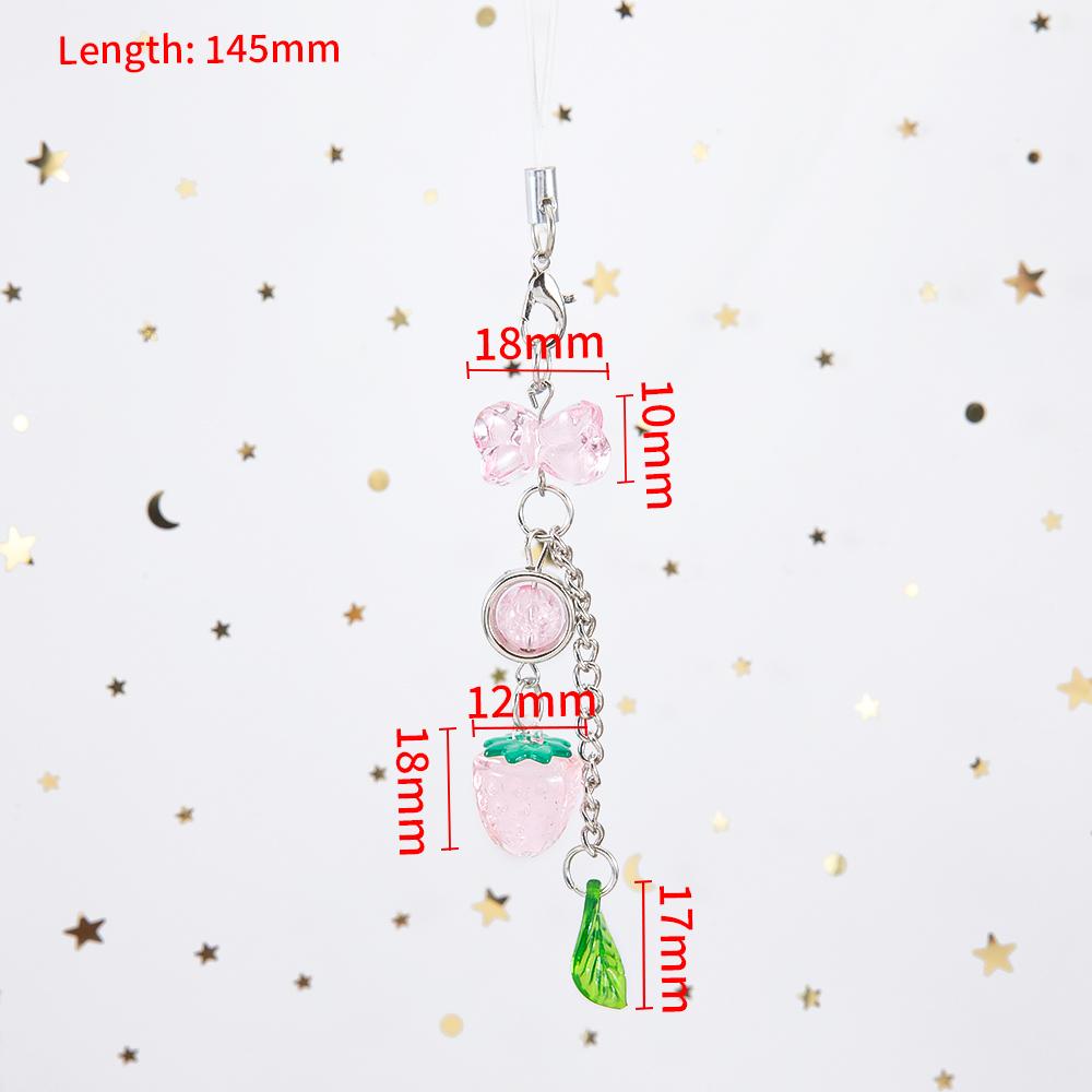 1Pc Phone Charm Pendant Cute Kawaii Pink Bowknot Keychain Bag Phone Strap Girl Cellphone Lanyard Keyring Birthday Jewelry DIY