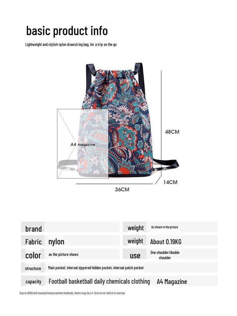 Lightweight Foldable Drawstring Backpack for Travel and Sports Fitness
