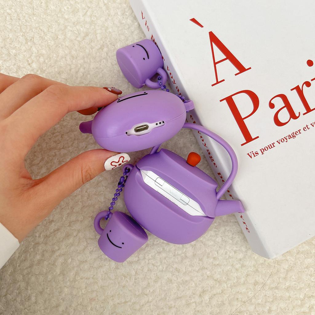 For Airpods 1 2 3 4 Pro Pro 2 Pro 3 Silicone Earphone Case Cute Ditto Teapot Accessories Cover