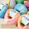 Snow Fairy Gradient Handmade Knitting Yarn Scarf Hat DIY Beginner Tutorial Glass Cloud Cake Style Home Fabric Sewing Materials