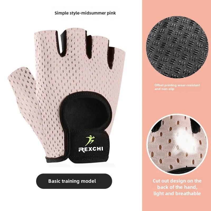 Vară Femei Bărbați Silicon anti-alunecare rezistent la transpirație Respirabil Fitness Sport în aer liber Bicicletă Mănuși cu jumătate de deget Gym Power Bicicletă