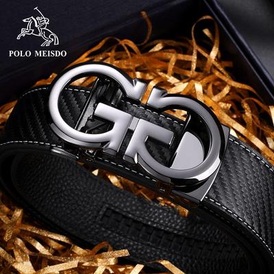 Paul Messder Men's Genuine Leather Belt with Automatic Buckle - High-End Business and Fashion Accessory.