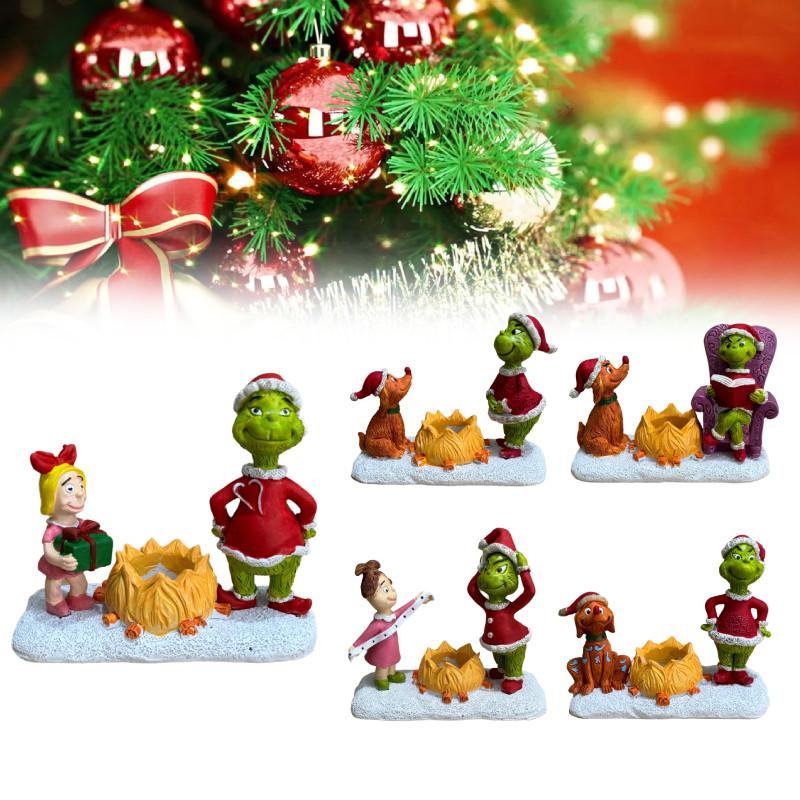 Night Christmas Light Wall Bedside Lamp Resin Green Monster Decor Holiday