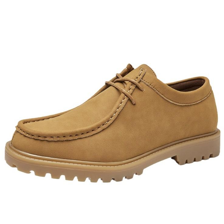 Men's Retro Lace-Up Leather Derby Shoes for Casual and Outdoor Activities