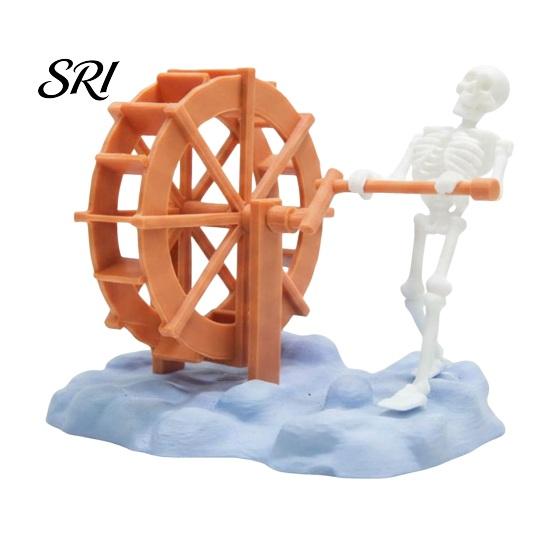 Generatore di Bolle per Acquario Scheletro Dinamico, Alimentato ad Aria Mobile Spettrale Decorazione Circolazione Ossigeno Ornamento per Acquario, Divertente Bolliciatore Decorativo