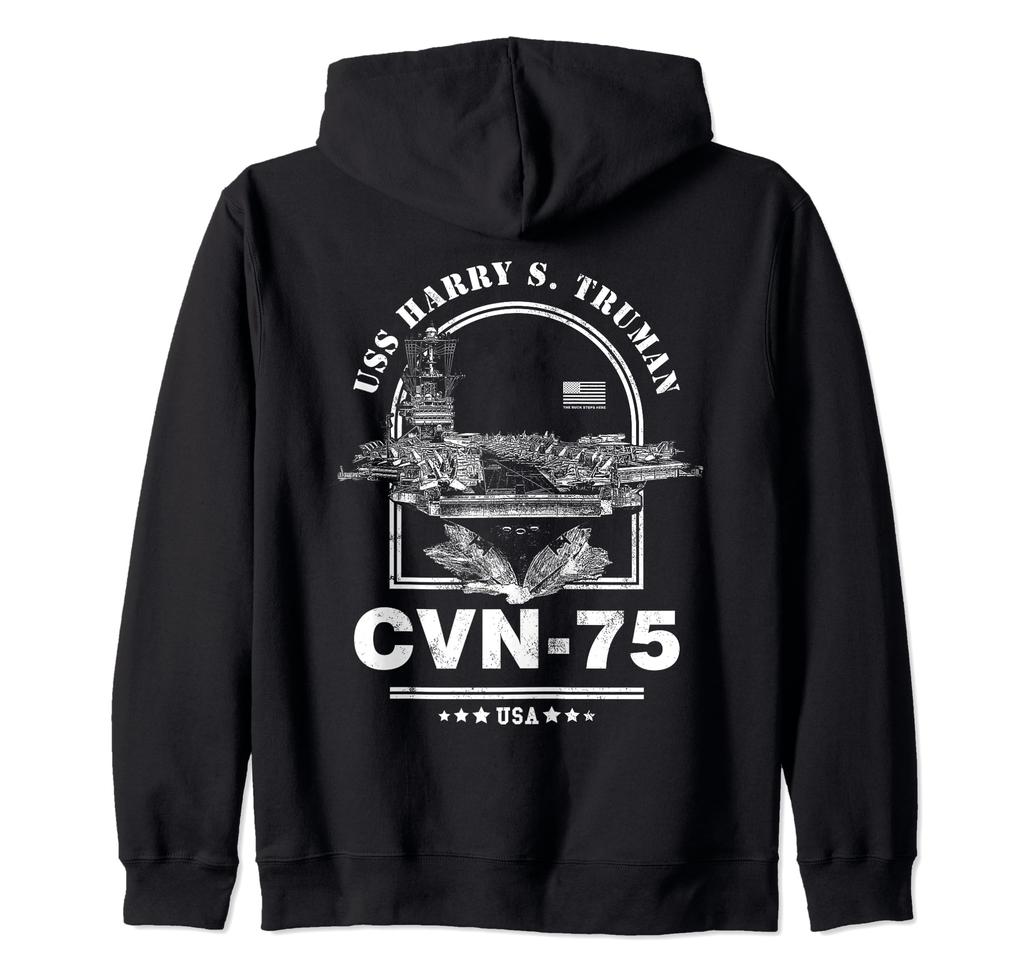 US Navy Aircraft Carrier Harry Truman Harry Hoodie CVN-75 S. (USS S. Truman) Zip-Up