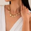 Punk Metal Necklace Bowknot Sweet Choker Fashion Heart Pendant Necklace  Women