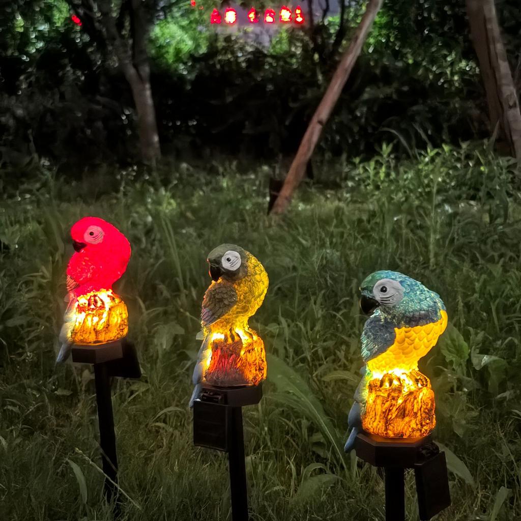 1Pc Solar Floor Plug Light Resin Parrot Lawn Light, Garden Decoration Night Light Outdoor Landscape Light Luminous Led