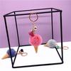 Ice Cream Keychain Cute Bag Cartoon Plush Pendant Cone Car Key Chain Ring Hairball Creative Gift